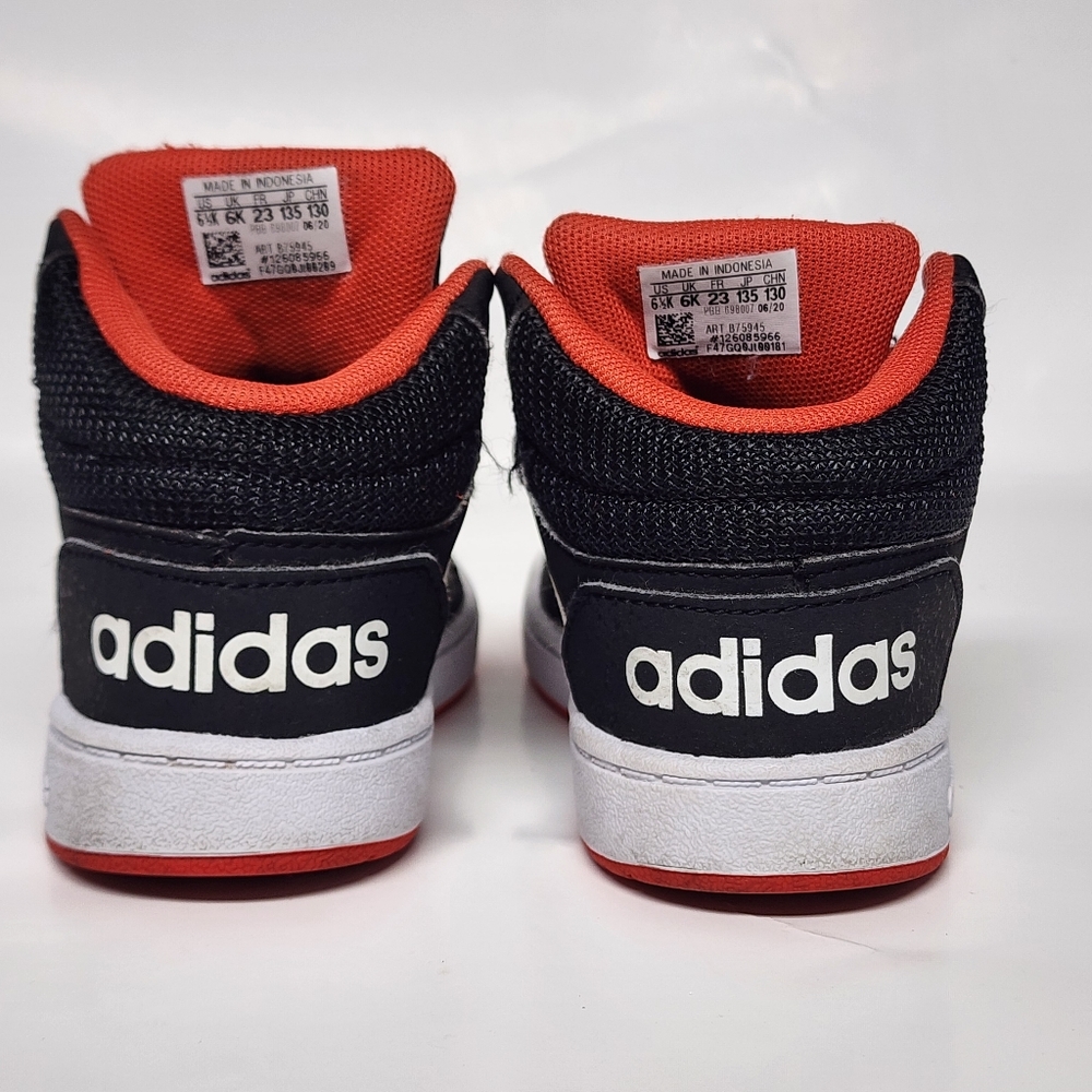 Adidas Hoops Mid 2.0 Boys Shoes Size 6.5 Toddler Basketball Sneakers Black Red - Picture 3 of 9